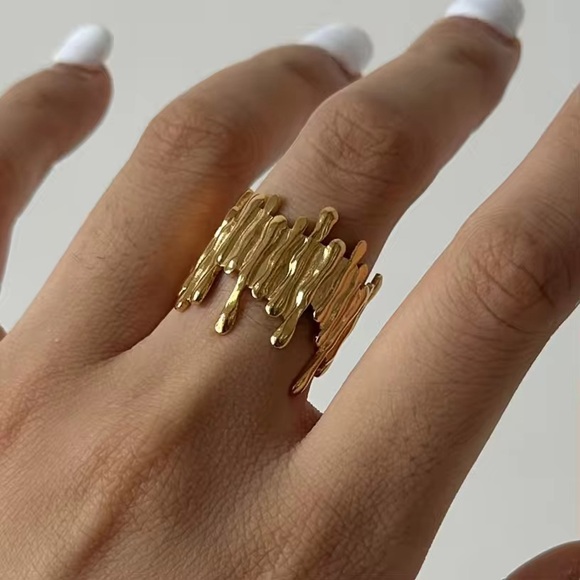 SahrzJewellery Jewelry - 18K Gold Plated Adjustable Ring